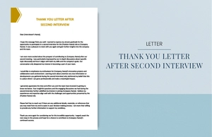 Thank you letter after second interview