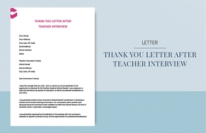 Thank you letter after teacher interview