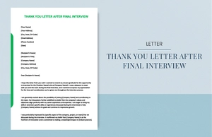 Thank you letter after final interview