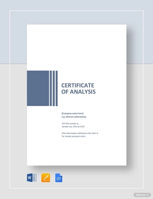 Simple Certificate of Analysis Template Simple Certificate of Analysis Template