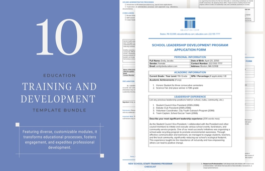 10 Education Training and Development Template Bundle