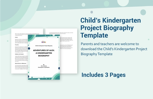 Child’s Kindergarten Project Biography Template