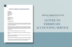 Letter To Terminate Accounting Services