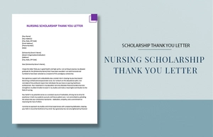 Nursing Scholarship Thank You Letter