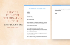 Service Provider Termination Letter
