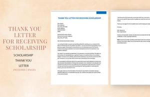 Thank You Letter For Receiving Scholarship