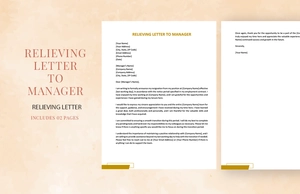 Relieving Letter To Manager