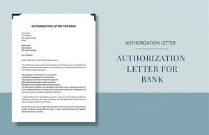 Authorization Letter For Bank