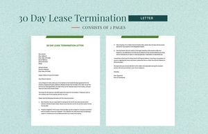 30 Day Lease Termination Letter