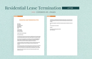 Residential Lease Termination Letter