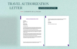 Travel Authorization Letter Travel Authorization Letter