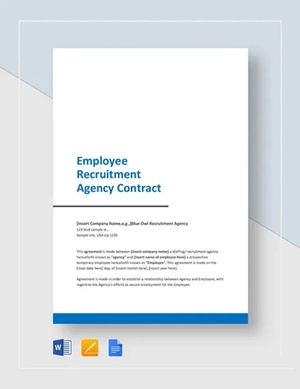 Employee Recruitment Agency Contract Template