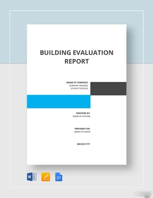 Building Evaluation Report Template Building Evaluation Report Template