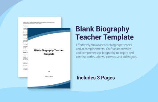 Blank Biography Teacher Template