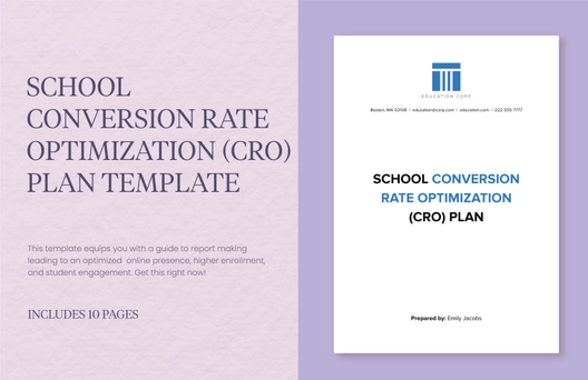 School Conversion Rate Optimization (CRO) Plan Template