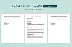 Financial Aid Award Letter Financial Aid Award Letter