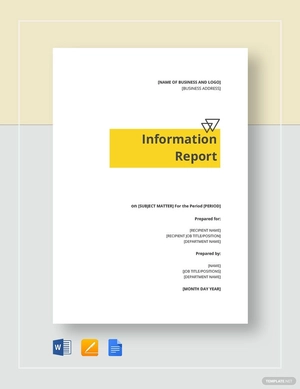 Information Report Template Information Report Template