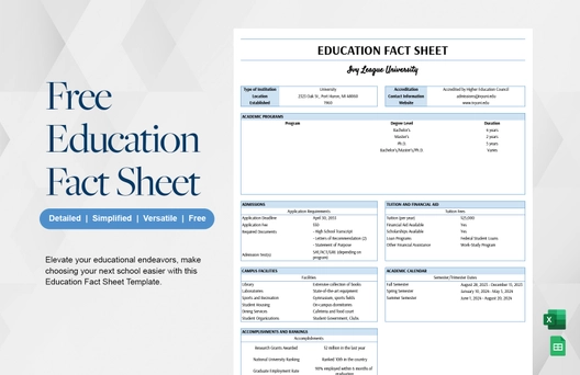 Education Fact Sheet Template