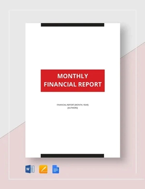 Monthly Financial Report Template