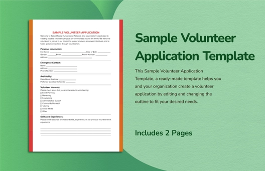 Sample Volunteer Application Template
