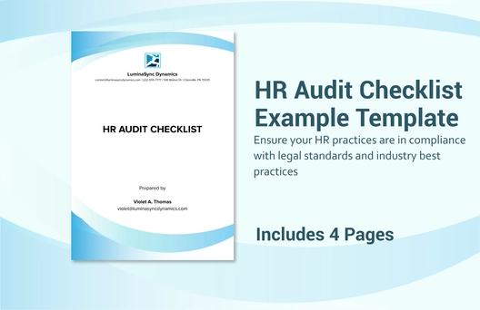 HR Audit Checklist Example Template HR Audit Checklist Example Template