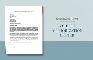 Vehicle Authorization Letter