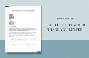 Substitute Teacher Thank You Letter