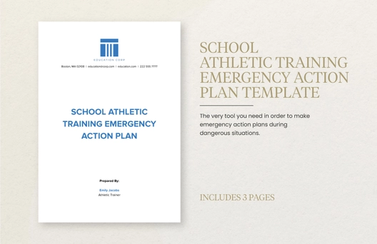 School Athletic Training Emergency Action Plan Template
