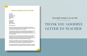 Thank You Goodbye Letter To Teacher
