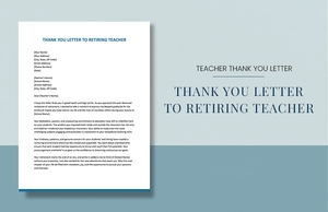 Thank You Letter To Retiring Teacher