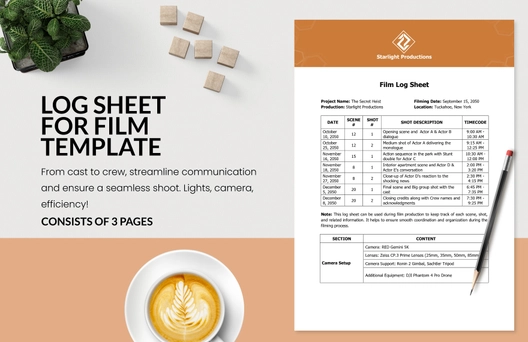 Log Sheet for Film Template