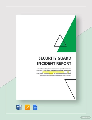 Security Guard Incident Report Template Security Guard Incident Report Template