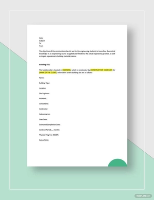 Site Visit Report Template
