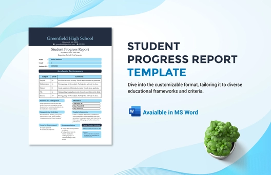 Student Progress Report Template