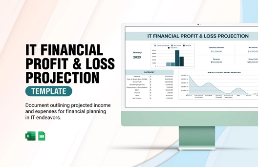 IT Financial Profit & Loss Projection Template IT Financial Profit & Loss Projection Template
