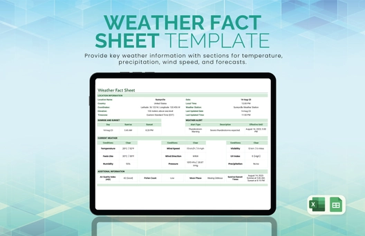 Weather Fact Sheet Template