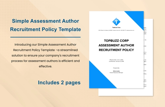 Simple Assessment Author Recruitment Policy Template