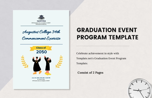 Graduation Event Program Template Graduation Event Program Template