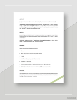 Chemistry Lab Report Template Chemistry Lab Report Template