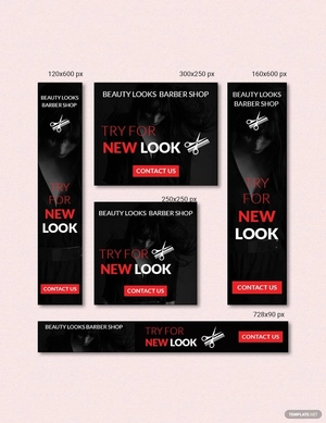 Barbershop Web Ad Banner Template