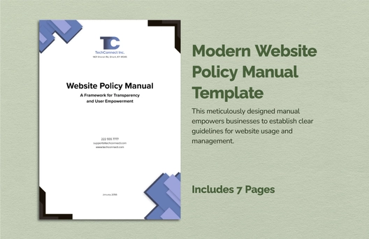 Modern Website Policy Manual Template