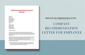 Company Recommendation Letter For Employee