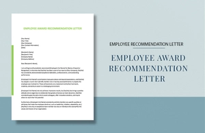 Employee Award Recommendation Letter