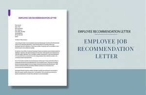 Employee Job Recommendation Letter
