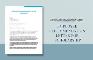 Employee Recommendation Letter For Scholarship