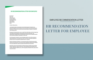Hr Recommendation Letter For Employee