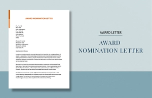 Award Nomination Letter