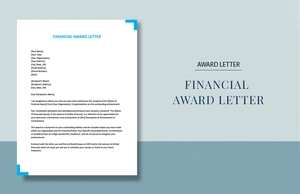 Financial Award Letter Financial Award Letter