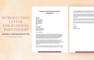 Introduction Letter For Business Partnership