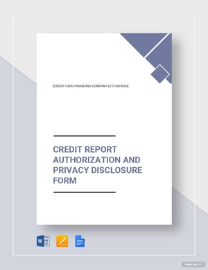 Credit Report Authorization Form Template